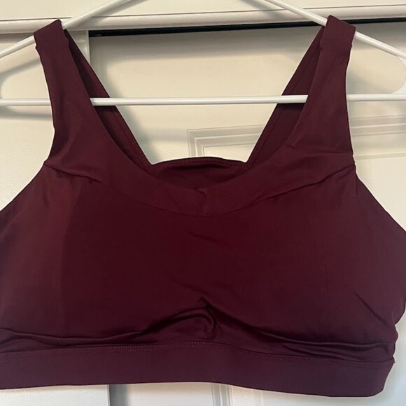 RUNNING GIRL Burgundy Padded Open Back Strappy Sports Bra Size XL - Picture 1 of 5